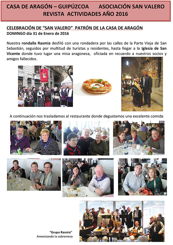 Revista 2016 Casa de Aragón Guipúzcoa